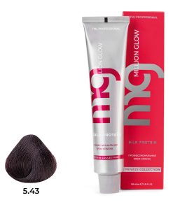 Крем-краска для волос TNL Million glow Private collection Silk protein 5.43 Светлый коричневый медный золотистый 100 мл