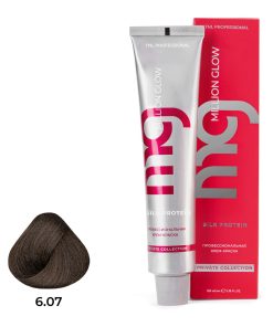 Крем-краска для волос TNL Million glow Private collection Silk protein 6.07 Темный блонд холодный 100 мл
