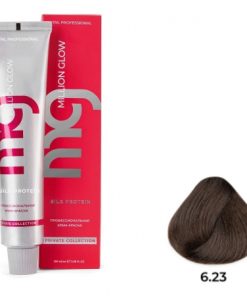 Крем-краска для волос TNL Million glow Private collection Silk protein 6.23 Темный блонд перламутровый золотистый 100 мл