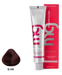 Крем-краска для волос TNL Million glow Private collection Silk protein 6.46 Темный блондин медный красный 100 мл
