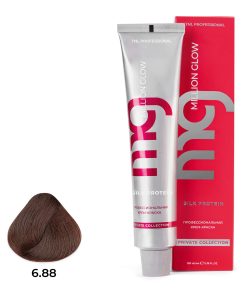 Крем-краска для волос TNL Million glow Private collection Silk protein 6.88 Темный блонд коричневый интенсивный 100 мл