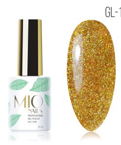 Mio Nails Гель-лак GL-10. Искрящийся золотой, 8 мл