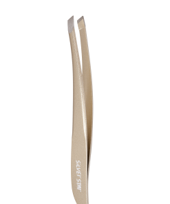 silver star АТ 9962 GOLD matt, пинцет, косой, матовое золото