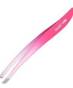 silver star АТ 9962 PINK WHITE, пинцет, косой, градиент розово-белый, покрытие софт тач