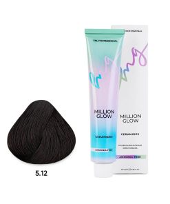 Крем-краска для волос TNL Million glow Ammonia free collection Ceramides оттенок 5.12 светлый коричневый пепельный перламутр. 100 мл