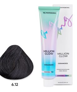 Крем-краска для волос TNL Million glow Ammonia free collection Ceramides оттенок 6.12 темный блонд пепельный перламутровый 100 мл