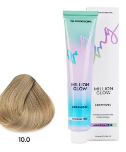 Крем-краска для волос TNL Million glow Ammonia free collection Ceramides оттенок 10.0 платиновый блонд 100 мл